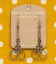 green tree scissor earrings in grey