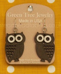 brown little hoot owl earrings