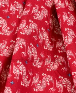 riley blake ninja red fabric folded